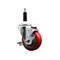 Service Caster 3.5'' SS Red Poly Swivel 7/8'' Expanding Stem Caster with Brake SCC-SSEX20S3514-PPUB-RED-TLB-78 - alternate 1